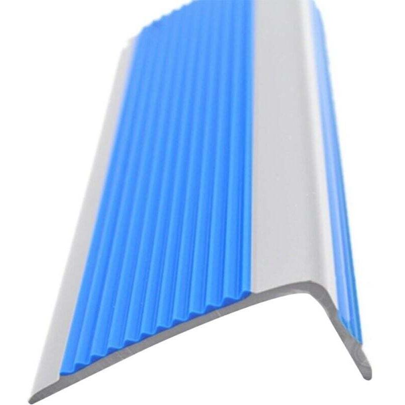 Selbstklebendes Pvc-treppenprofil, L-förmig – 5020 Mm, Graublau, Für Stufen Und Wendeltreppen