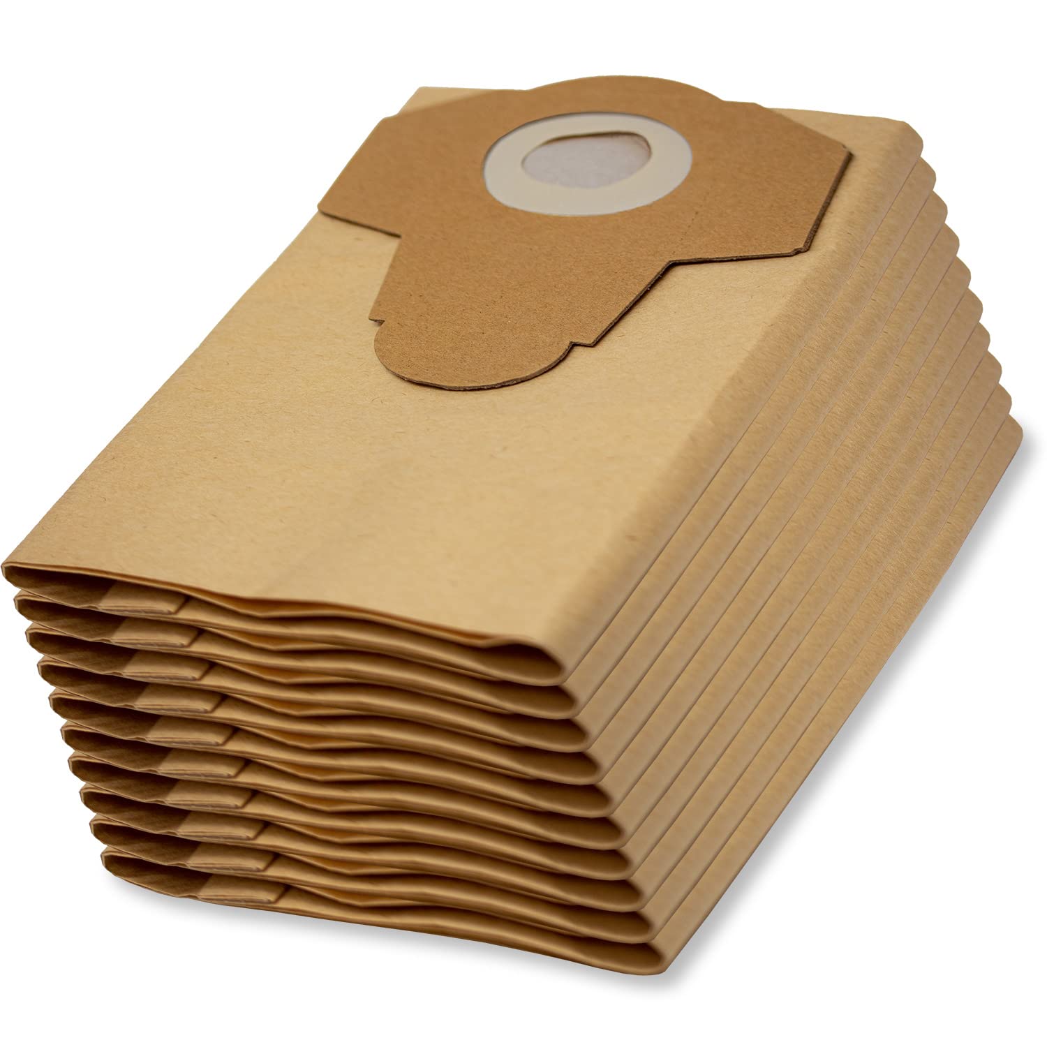 Für 10 Parkside Staubsaugerbeutel - 20 L Pnts 1300 - Braune Farbe 906-05 - Für Nass-/trockensauger