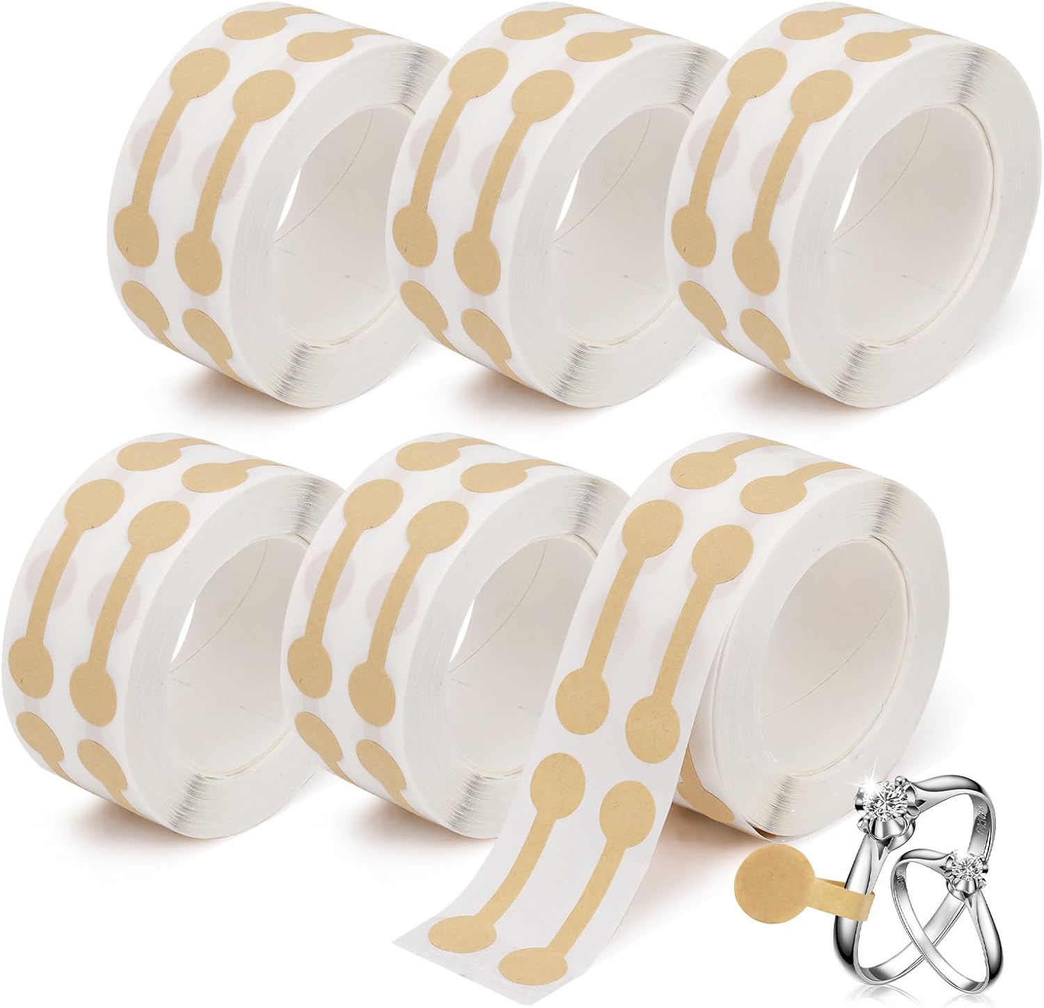 3.000 Leere Preisschildaufkleber Für Ringe, Ohrringe, Halsketten Und Kleine Einzelhandelspreise, 6 Rollen, Braun