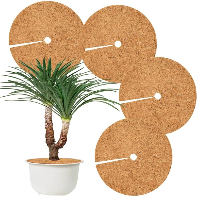 Mulchscheiben Aus Natürlichen Kokosfasern, 4er-set Für Winterschutz Und Unkrautbekämpfung, Ø 60 Cm - Ulisem