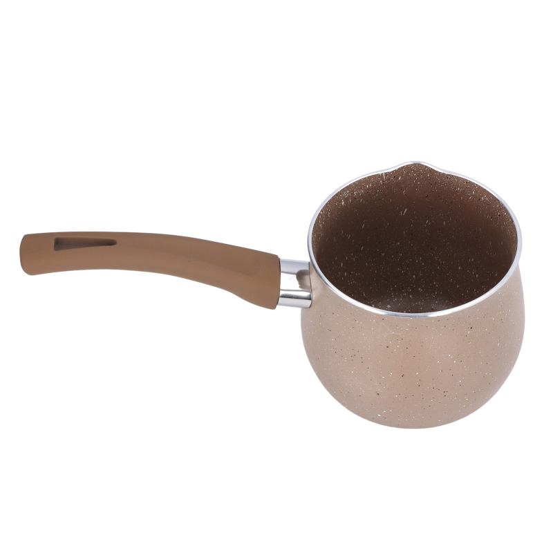 Kaffeewärmer Mit Einem Griff, Mini-milchtopf, Antihaftbeschichtete Und Hitzebeständige Aluminiumlegierung, Zum Kochen, Braun