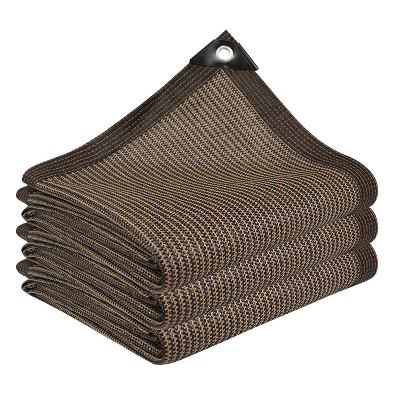Kaffeefarbenes Schattierungsnetz, Blickdicht Und Wärmeisolierend, Gesäumt Und Perforiert, (3 X 4 M)