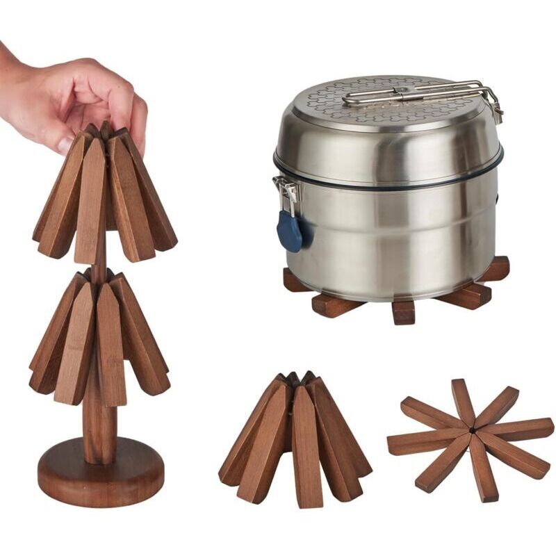 Bambus-untersetzer Mit Baum-motiv, 3er-set Für Heiße Speisen, Schüsseln Und Teekannen, Elegantes Und Funktionales Design – Ulisem