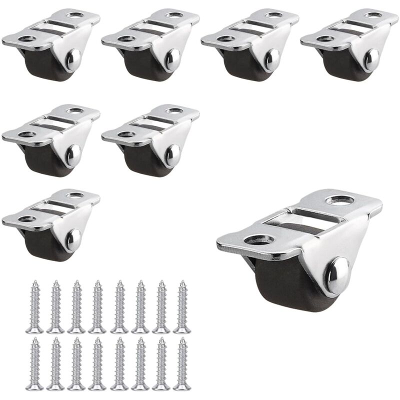 Geräuscharme Möbelrollen – 8er-set Braune Gummiräder, Metallplatte, Ø 12 Mm, Max. Traglast 10 Kg – Ulisem