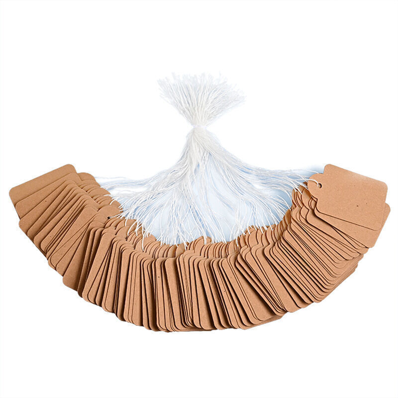 Braune Kraftpapier-etiketten 15 X 25 Mm – 300er-packung, Beschreibbar Mit Schnur, Ideal Zum Verpacken Von Geschenken Und Kleidung.