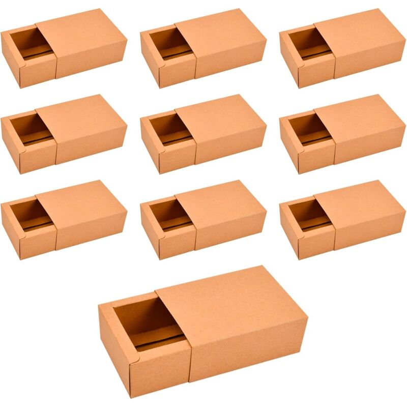 Geschenkboxen Aus Kraftkarton Mit Deckel, 10 Faltbare Einheiten Für Pralinen, Kekse, Süßigkeiten, Hochzeiten, Weihnachten - Ulisem