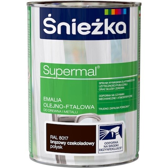 Śnieżka Supermal Öl-phtal-email Schokoladenbraun Glänzend 0,8 L