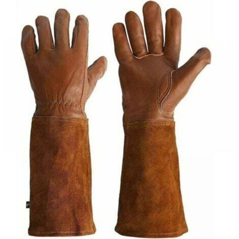 [niemals Verwendet] Lederhebehandschuhe Für Gartenarbeit Und Schweißen, Die Schutz Vor Dornen Und Hitze Bieten, Werden Paarweise Verkauft (m).