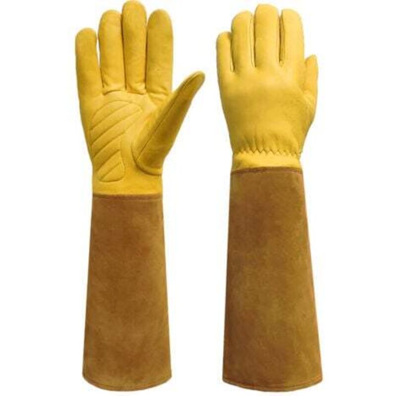 [niemals Verwendet] Schutzhandschuhe, Gartenhandschuhe, Stich- Und Schnittfest – Länge 43 Cm, Breite 11,5 Cm – Braun