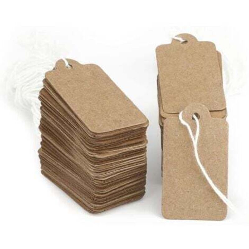 [niemals Verwendet] Kleine Preisschilder Aus Kraftpapier, 500 Stück, 22 Mm X 35 Mm, Schmucketiketten Mit Schnur, Preisschilder Für Kleidung