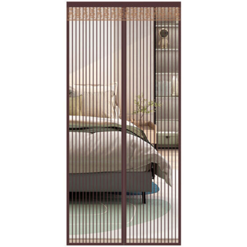 [niemals Verwendet] Magnetisches Tür-/fenster-moskitonetz 120 X 220 Cm, Fliegen- Und Insektenschutzgitter Mit Klebestreifen, Automatischem Schließmechanismus, Sehr Feinem Netzgewebe, Einfache Montage