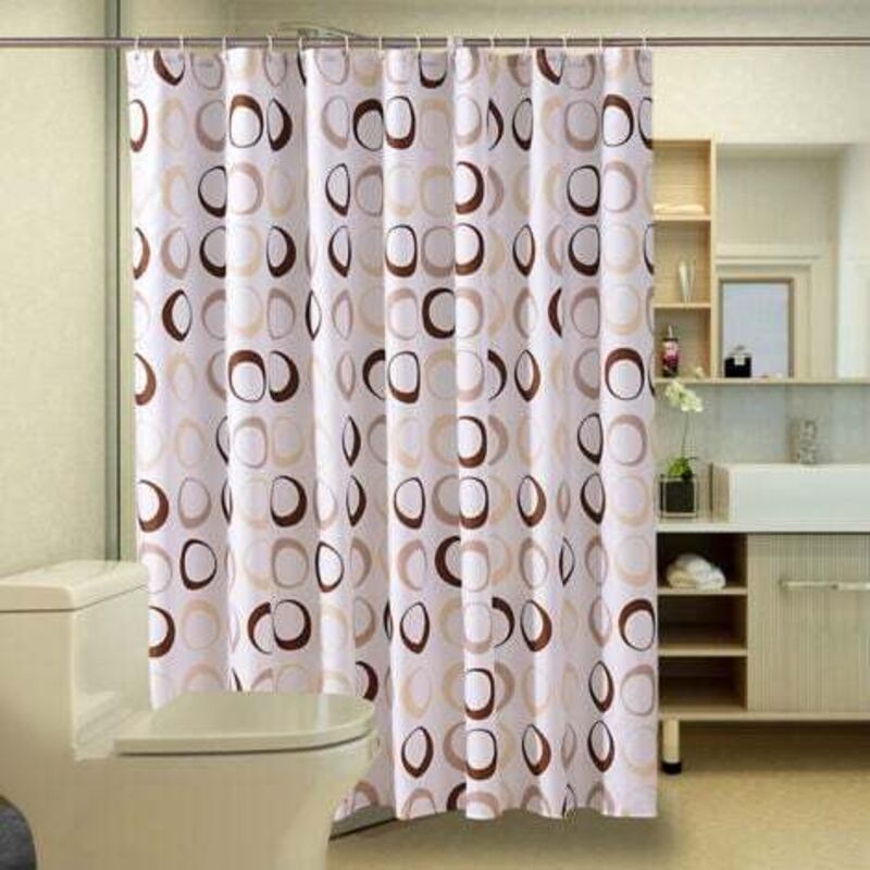 [niemals Verwendet] Duschvorhang (180 X 200 Cm) Mit 12 Haken, Schnelltrocknend (braun), Wasserdichtes Polyestergewebe, Maschinenwaschbar, Badezimmervorhänge