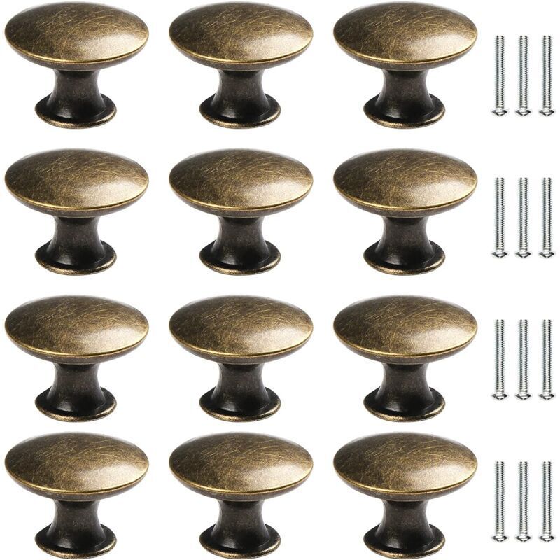 Vintage-schubladenknöpfe Aus Messing, 30 Mm – 12er-set, Antikbronze-finish Für Küche, Kommode Und Kleiderschrank – Ulisem