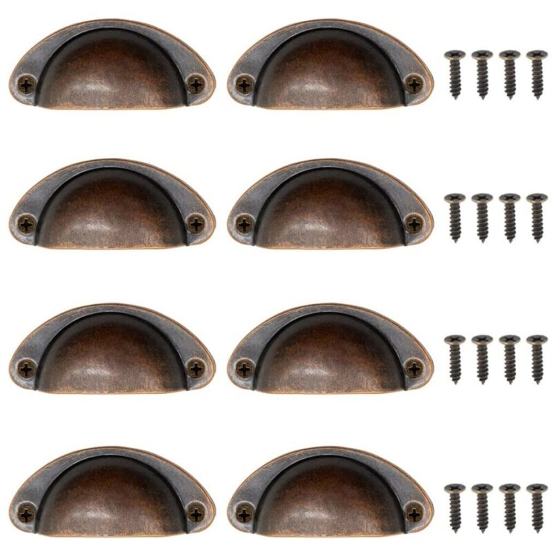 [niemals Verwendet] 8-teiliges Möbelgriff-set Mit Muschelmuster: Antik-stil, Halbkreisförmig – Für Wohnmöbel (schubladen) Und Küchenschränke