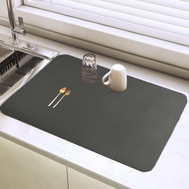 Ultra-absorbierende Tropfmatte 40x30 Cm Dunkelgrau Für Küche, Bar Und Kaffeemaschine - Ulisem
