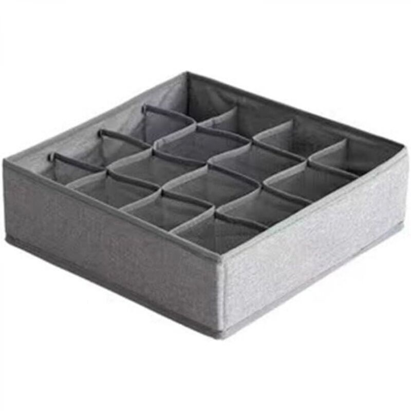 [niemals Verwendet] Unterwäsche-organizer Mit Schubladeneinteilungen, Faltbarer Stoff-kleiderschrank-organizer, Aufbewahrungsbox Für Babykleidung, Unterwäsche, Krawatten, Socken - Dunkelgrau (16 Fäche