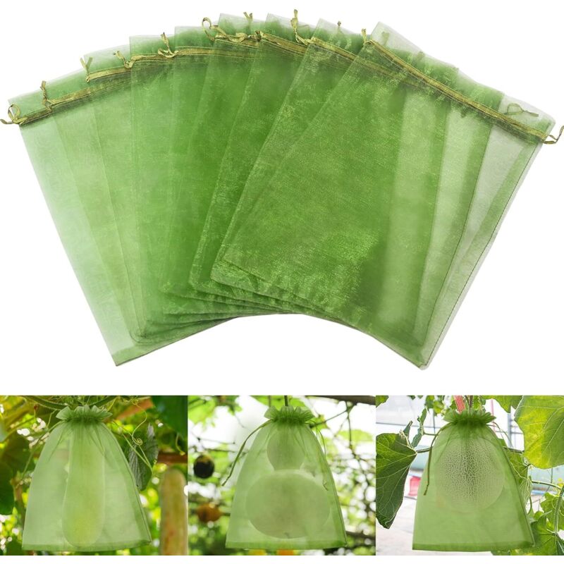 50er-packung Schutznetze Für Weintrauben, Dunkelgrün, 40 X 30 Cm, Mit Kordelzug, Insekten- Und Vogelsicher - Ulisem