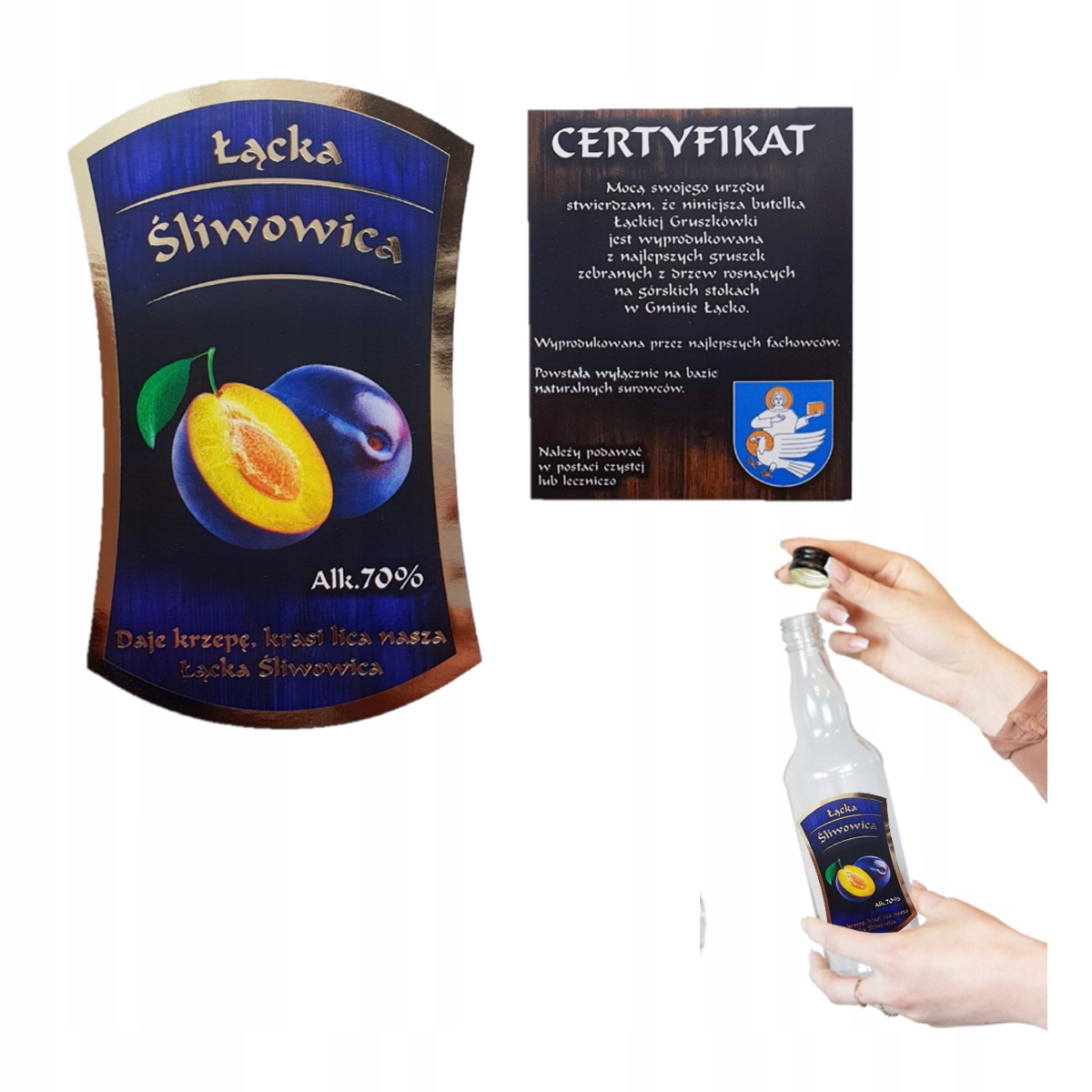 10x Etikettenaufkleber Birne Slim Brewery Moonshell Vergoldet