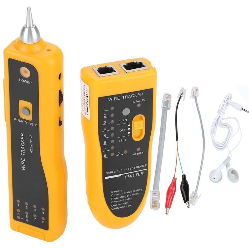 Rj45/rj11-netzwerkkabeltester Für Telefon- Und Lan-leitungen, Mit Leitungsdetektor Und Kopfhörer
