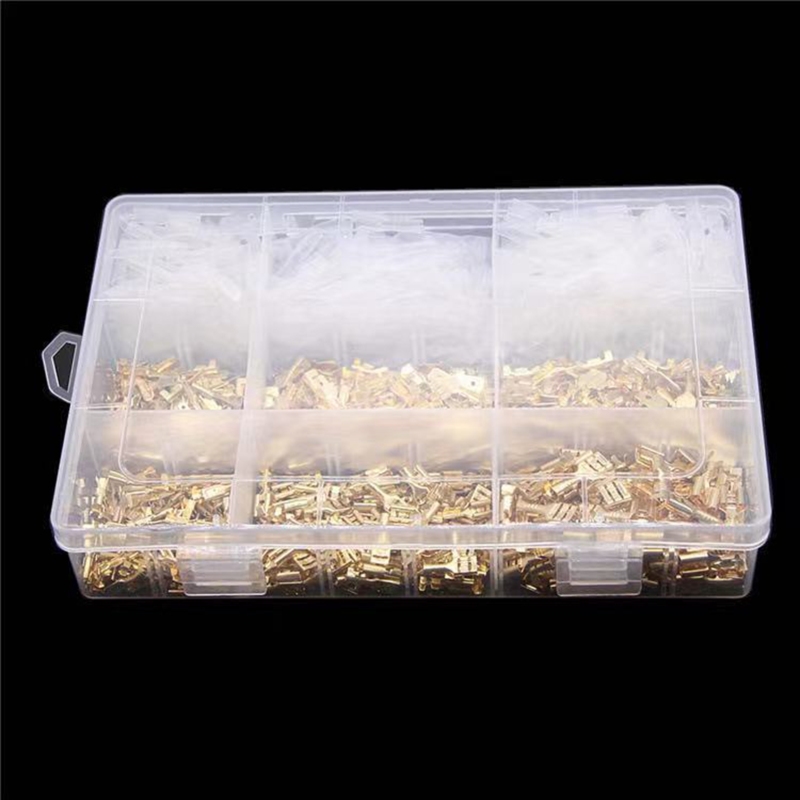 Gelber Crimp-klemmenblock-satz Mit Transparenter Schutzkappe, Stecker Und Buchsen, 2,8 Mm, 4,8 Mm Und 6,3 Mm, 135 Teile, 0,1 Kg / 3,5 Oz