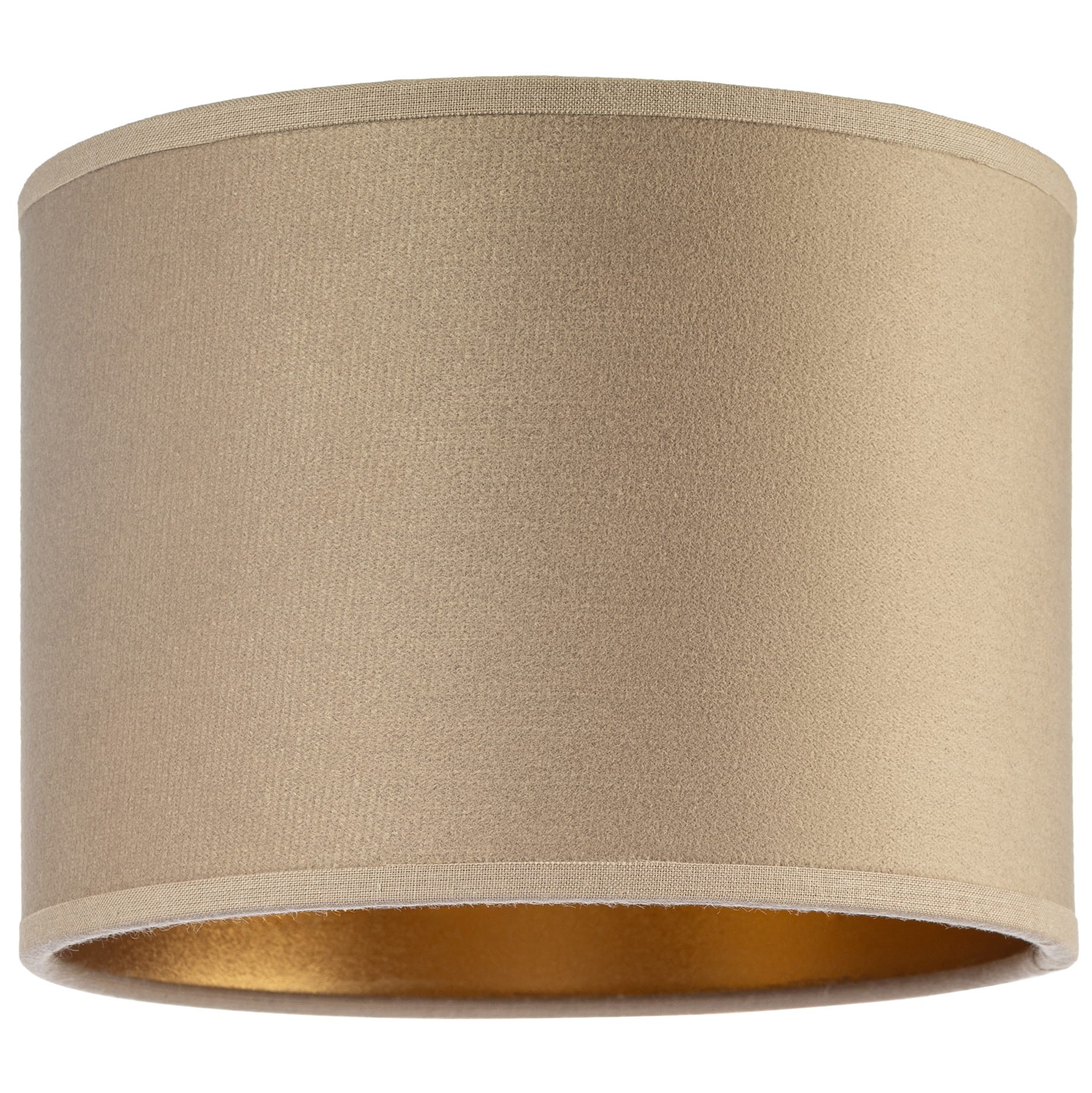 Tornado-lampenschirm, Rund, 16 Cm, Samt, Cappuccino-gold