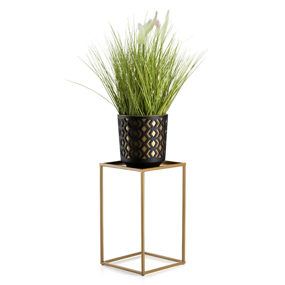 Stehender Goldener Blumenständer Mit Einem 40 Cm Breiten Rand