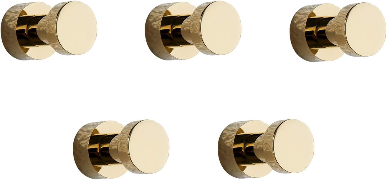 Robuste Selbstklebende Wandhaken, Goldene Wandhaken, Handtuchhaken Für Badezimmer, Küche, Tür, Schrank, Messing – 5 Stück