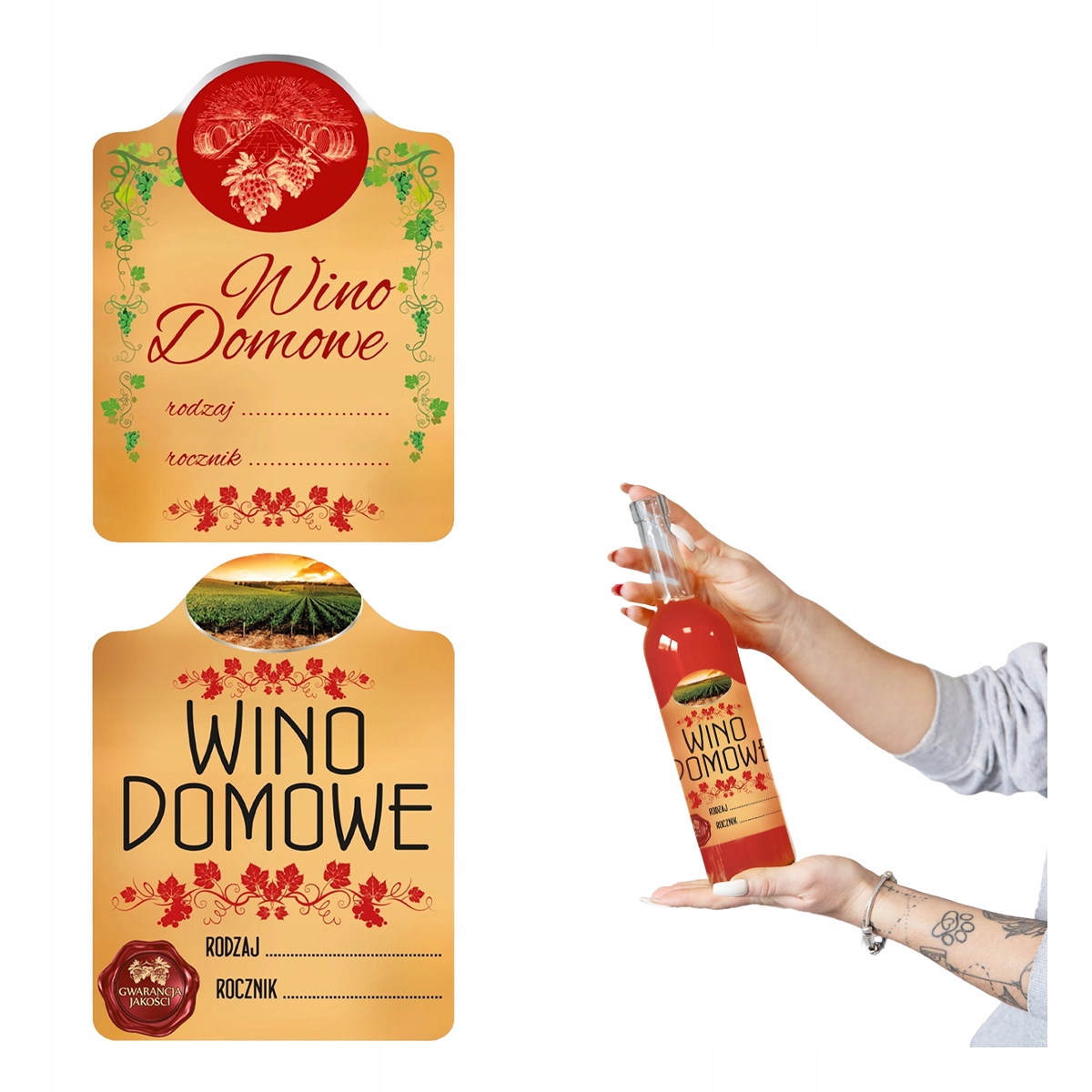 10x Etikettenaufkleber Hauswein Gelber Wein