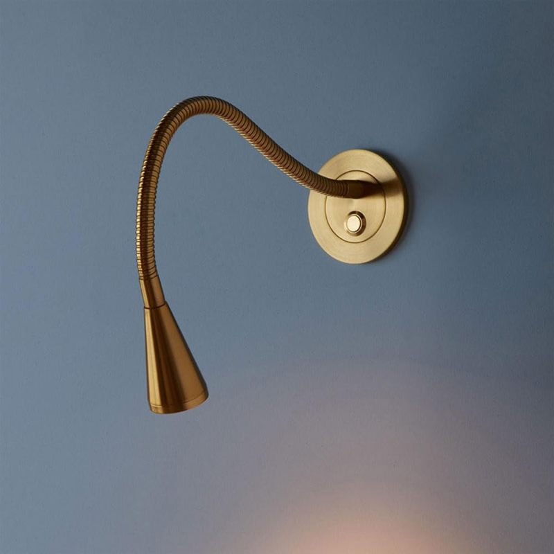 Led-wandleselampe, Flexibler Schwanenhals, Warmes Licht 3000k (gold)