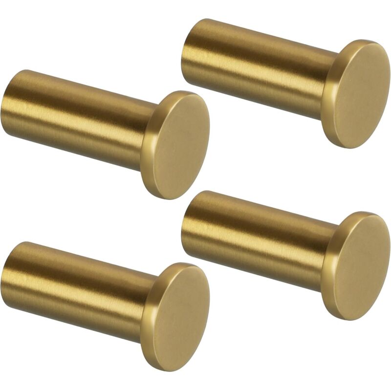 Runde Wandhaken Aus Edelstahl – 4er-set, 16 X 35 Mm, Goldfarben, Ideal Für Badezimmer, Küche Und Eingangsbereich