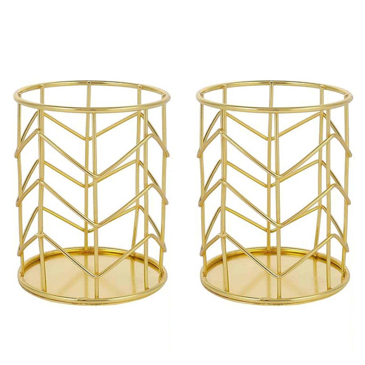 2er-set Goldener Stifthalter, Bleistifthalter, Schreibtisch-organizer Aus Eisen, Für Büro, Zuhause Oder Schule (gold)