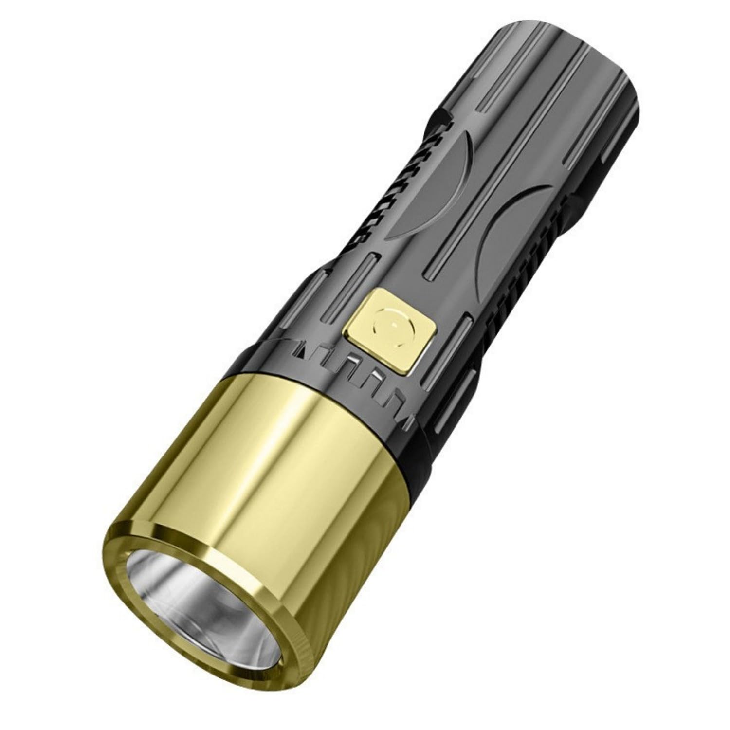 Mini-taschenlampe, Tragbar, Usb, Wiederaufladbar, Led-taschenlampe, Drei Modi, Verstellbar, Wasserdicht, Für Zuhause, Geschenk, Camping (gold)