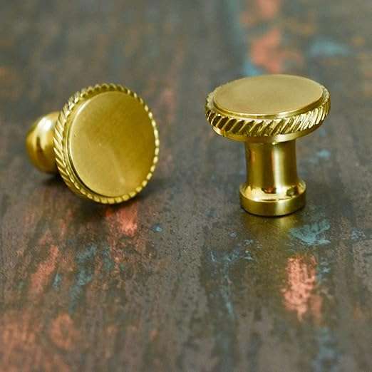 Griff Für Schubladenschränke, Metallknopf, 2,3 X 2,5 Cm, Goldfarben, 6 Stück.