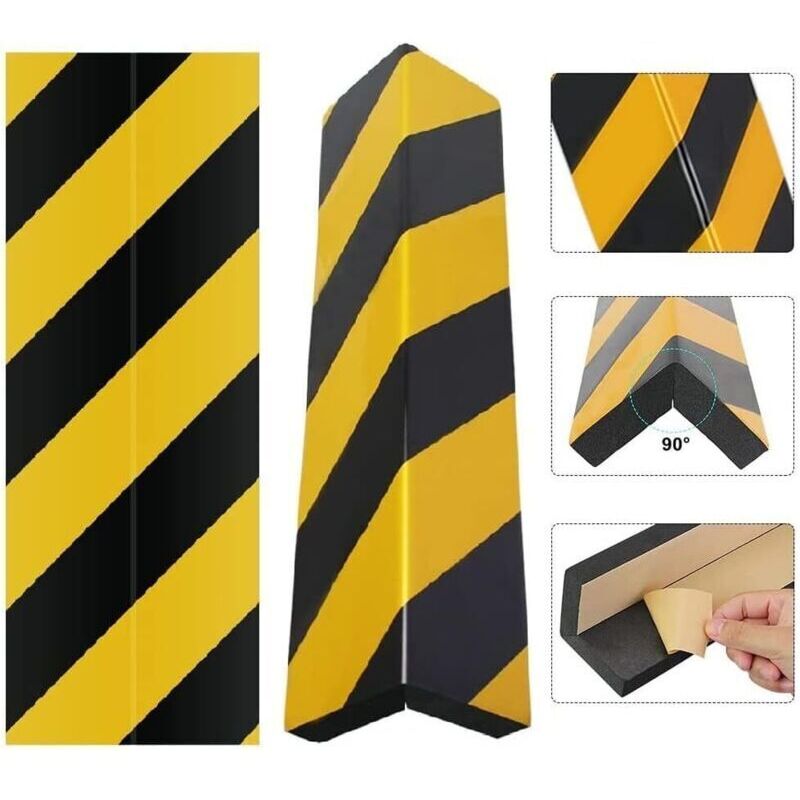 Selbstklebender Schaumstoff-eckenschutz 40 X 15 Cm, Gelb Und Schwarz, Für Autotüren, Säulen Und Wände - Ulisem