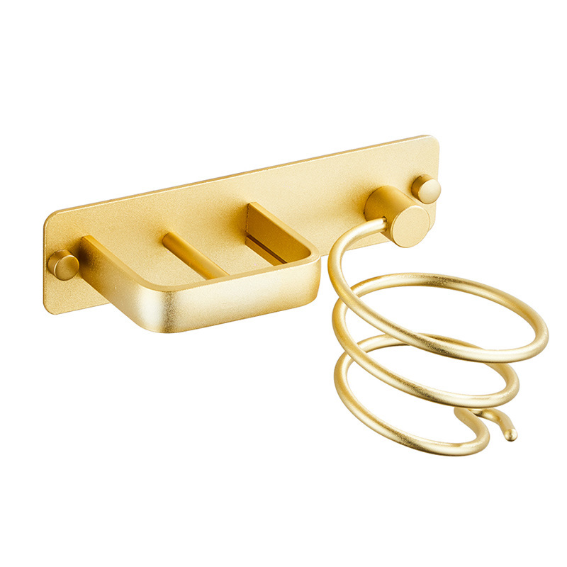 Haartrocknerhalter, Glätteisenhalter Mit Kabeln, Wandhalterung Aus Metall Für Haartrockner, Glätteisen, Haarbürsten Und Mehr (gold)
