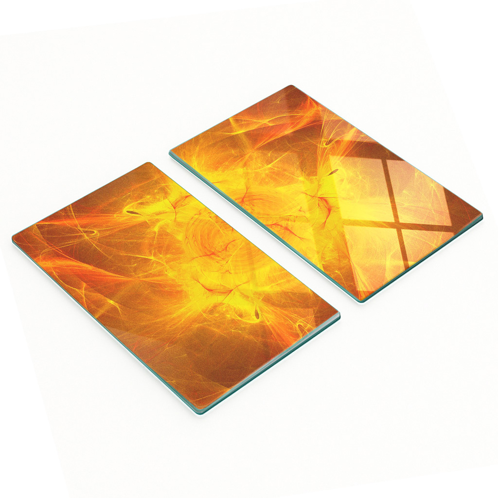 Multifunktionale Küchen-dekorationsplatten Aus Gehärtetem Glas, Gold, 2 X 30 X 52 Cm