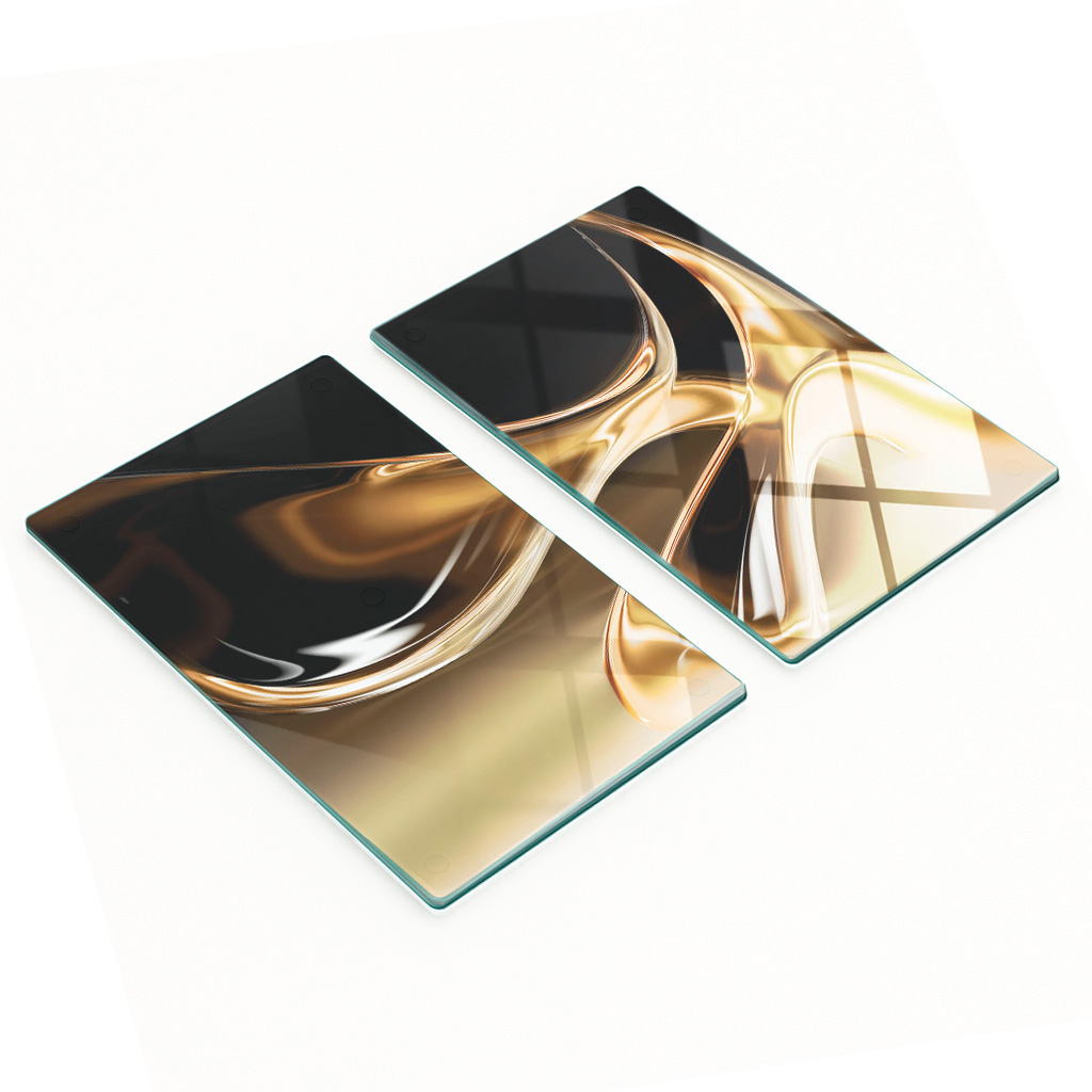 Dekorative Glas-servierbretter „liquid Gold“ 2 X 30 X 52 Cm
