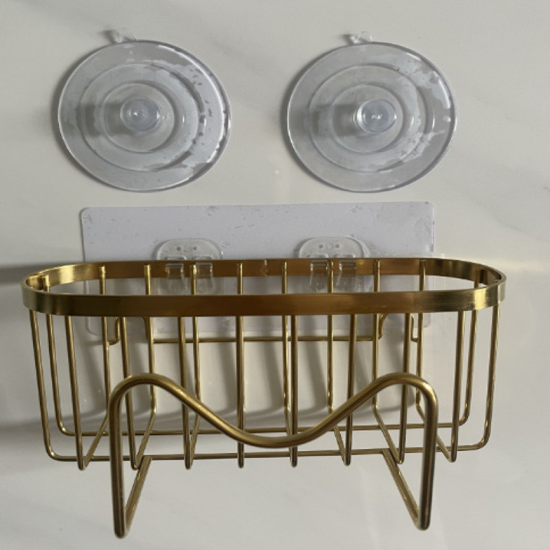 Abtropfkorb Aus Edelstahl, Küchenaufbewahrungskorb, Ablage Für Die Spüle (gold)