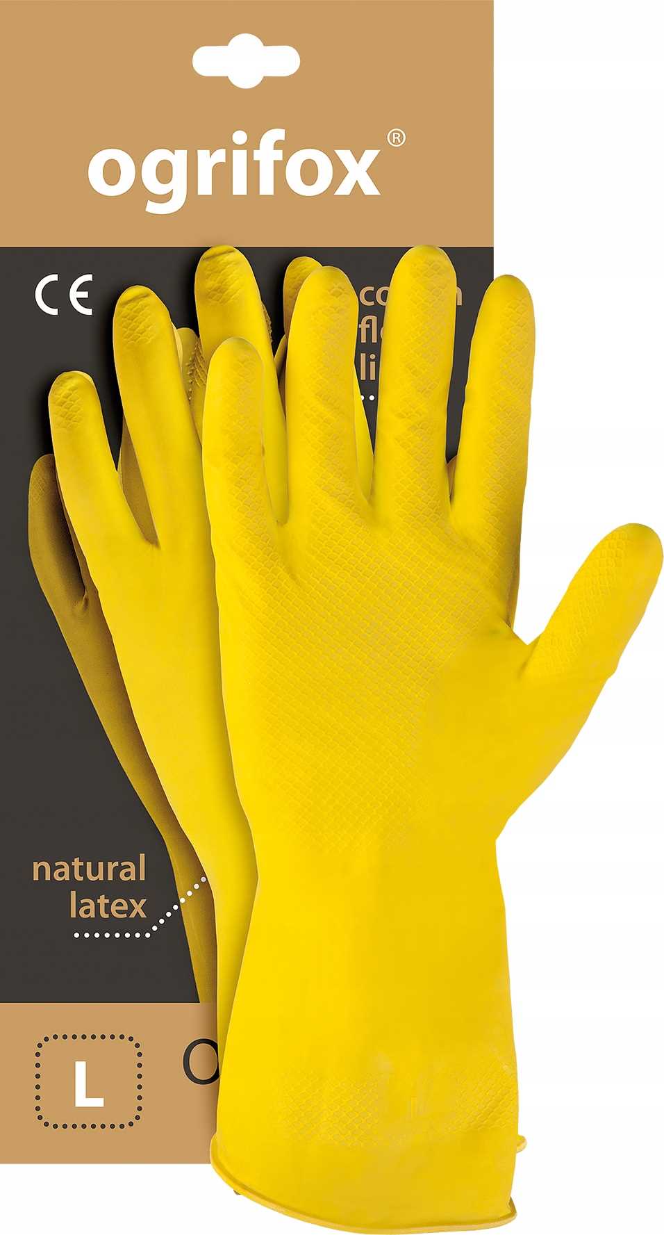 Beflockte Gummischutzhandschuhe / Gelb / Größe: 9-l / Ox-floxl