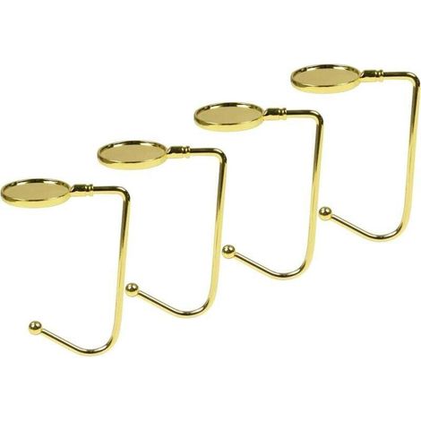 Ein Set Aus 4 Weihnachtsstrumpfhaken, Vergoldeten Metallstrumpfhaltern, Kaminstrumpfhaken Mit Antirutschmatten.