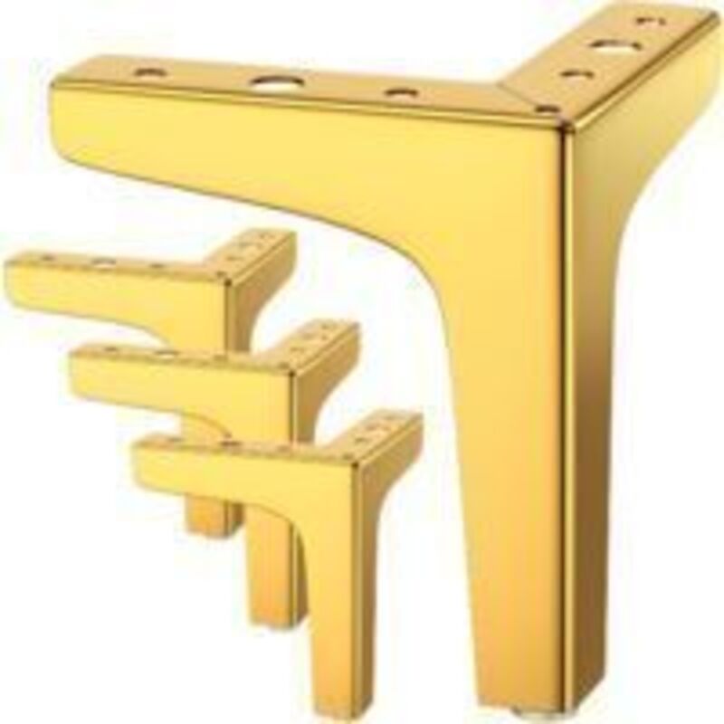 10 Cm Dreieckige Metallmöbelfüße – 4er-set, Max. Tragkraft 800 Kg, Für Tisch, Sofa Oder Schrank, Goldfarben