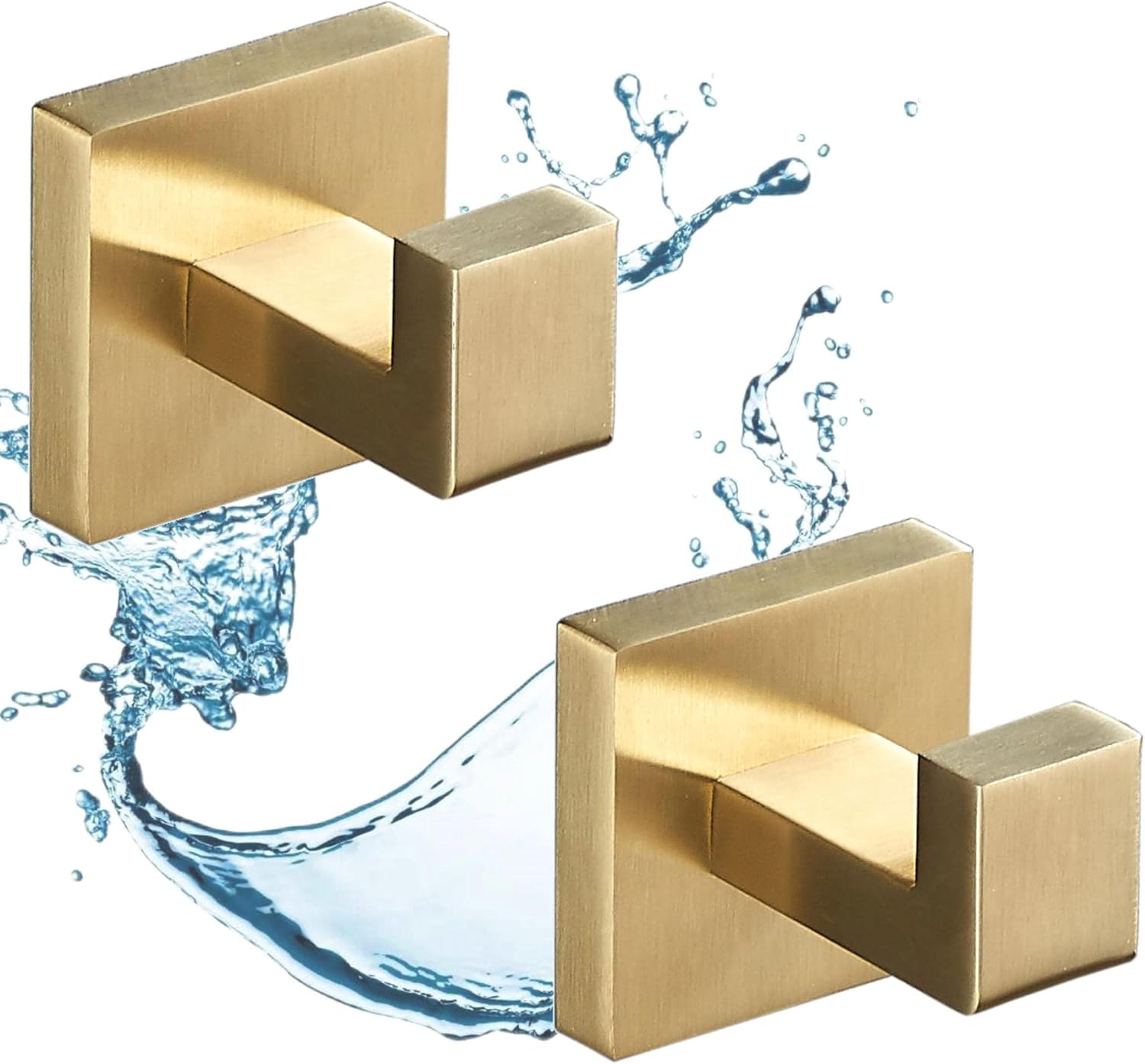 Badezimmer-handtuchhaken Aus Gebürstetem Gold, 2 Stück Wandhaken Für Zuhause, Haken Aus Edelstahl Sus304