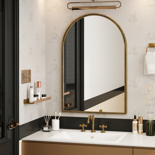 Wandspiegel Mit Goldenem Bogen – Bad-, Friseur- Oder Deko-spiegel Für Wohnzimmer, Schlafzimmer Oder Flur – Elegantes Und Zeitloses Design