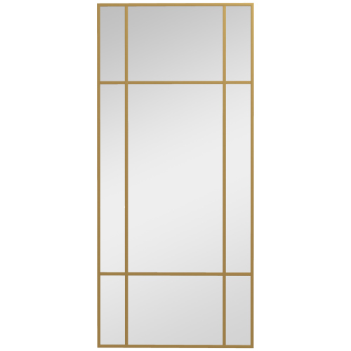 Wandspiegel Rechteckig 110 X 50 Cm Mit Goldfarbenem Metallrahmen – Elegantes Dekor Für Bad, Schlafzimmer Oder Flur – Hochwertiges Glas, Einfache Montage