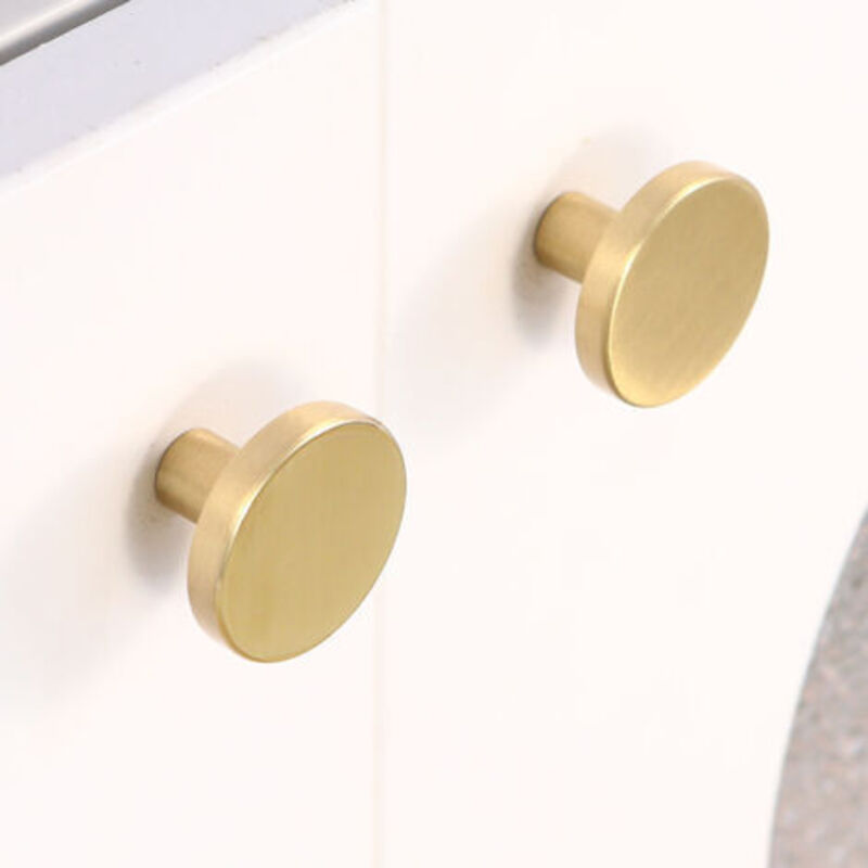 [niemals Verwendet] Möbelknöpfe Aus Gebürstetem Messing, Goldene Schubladengriffe Für Schränke, Flure, Badezimmer Und Küchen, 10er-pack (28 Mm Pilzform)
