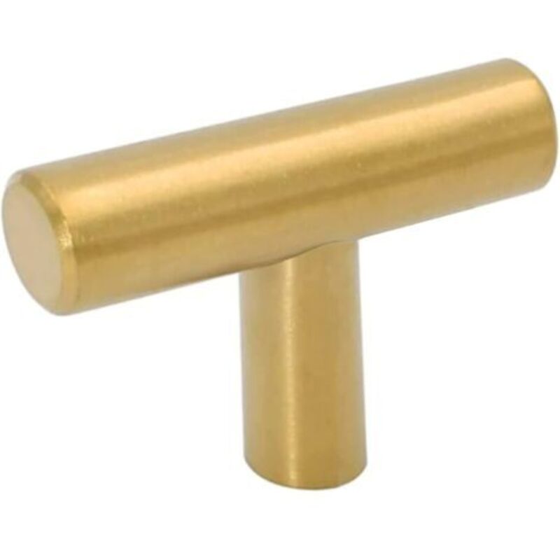 [niemals Verwendet] 5er-pack Goldfarbene, Gebürstete Messing-schrankknöpfe Für Schubladen (5 Cm Durchmesser) – Goldfarbene Kommodengriffe Mit Einem Loch Für Küchenschranktüren Und Schrankbeschläge