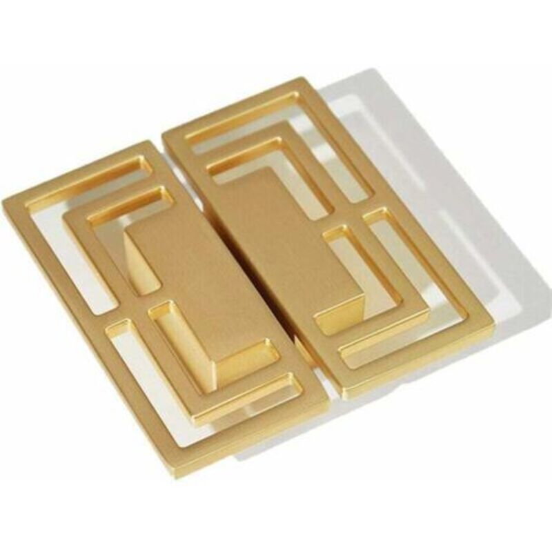 [niemals Verwendet] Set Mit 6 Schubladengriffen Aus Gebürstetem Gold, Elegante Griffe Aus Goldfarbenem Messing, 32 Mm Lochabstand