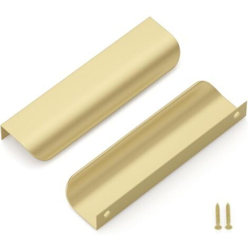 [niemals Verwendet] Set Mit 10 Goldenen Küchenschrankgriffen, 128 Mm Lochabstand, Verdeckte Griffe, Schrankgriffe, Goldene Möbelgriffe, Schrankgriffe