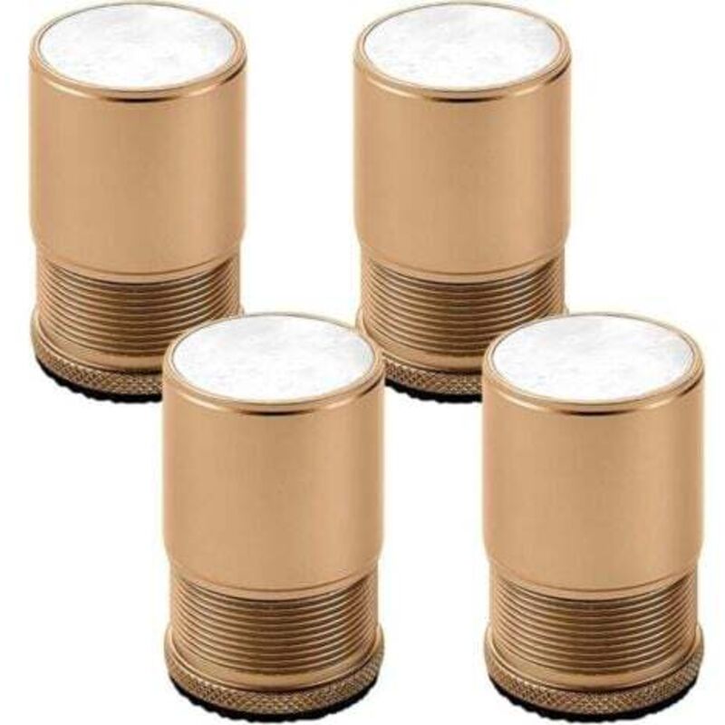 [niemals Verwendet] Set Mit 4 Verstellbaren Möbelfüßen Aus Metall, Geeignet Für Stühle, Tische, Sofas, Schränke Und Badezimmermöbel, Goldfarben, Höhe 4,7–7,9 Cm, Durchmesser 40 Mm