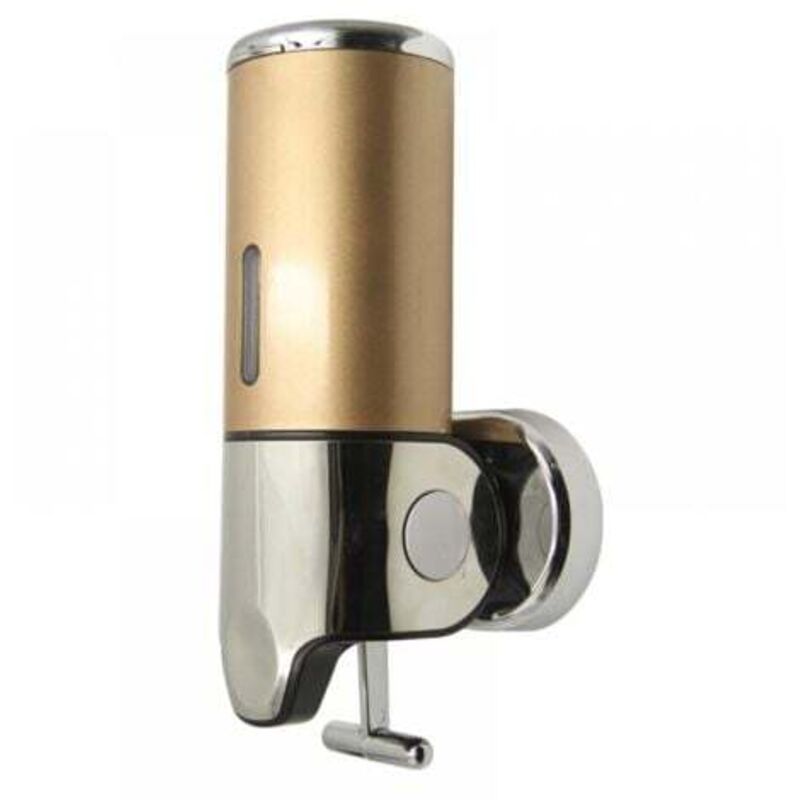 [niemals Verwendet] Goldener, Wandmontierter Seifenspender (500 Ml), Manueller Hängeseifenspender Für Küche, Hotel, Shampoo, Spülung, Duschgel